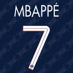 Mbappé 7 (Official PSG 2020/21 Home UEFA CL Name and Numbering)